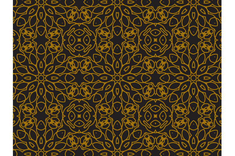 Pattern Gold Abstract Ornament Lines By Silkymilky | TheHungryJPEG