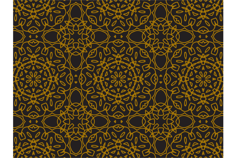 Pattern Gold Flowering Line Style By Silkymilky | TheHungryJPEG