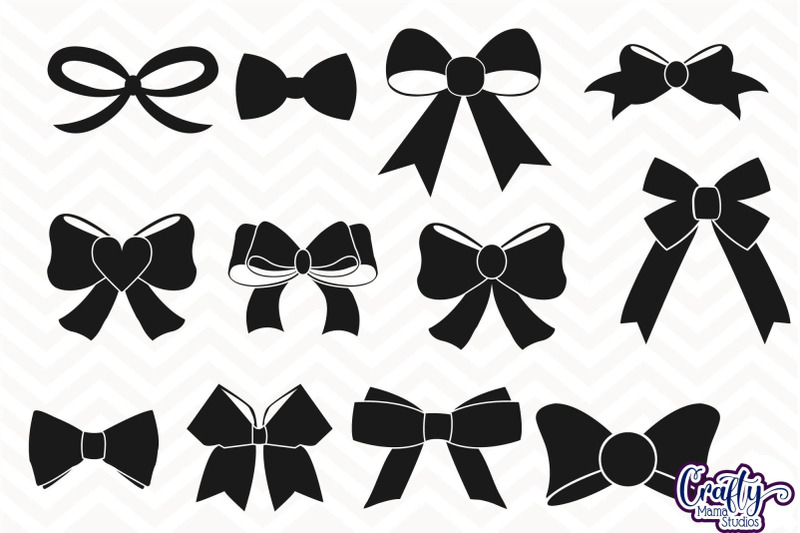 Bow Svg, Bows Clip Art, Bow Svg Bundle, Bow Silhouettes By Crafty Mama