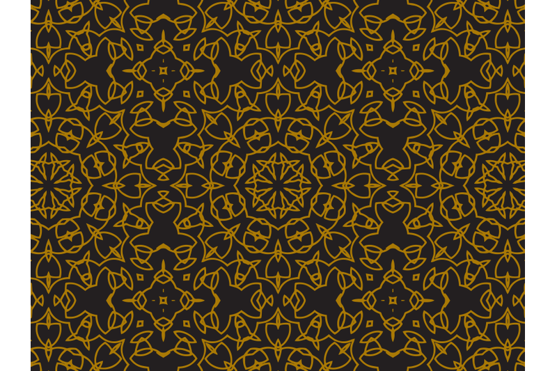 Pattern Gold Square Motifs Spread By Silkymilky | TheHungryJPEG