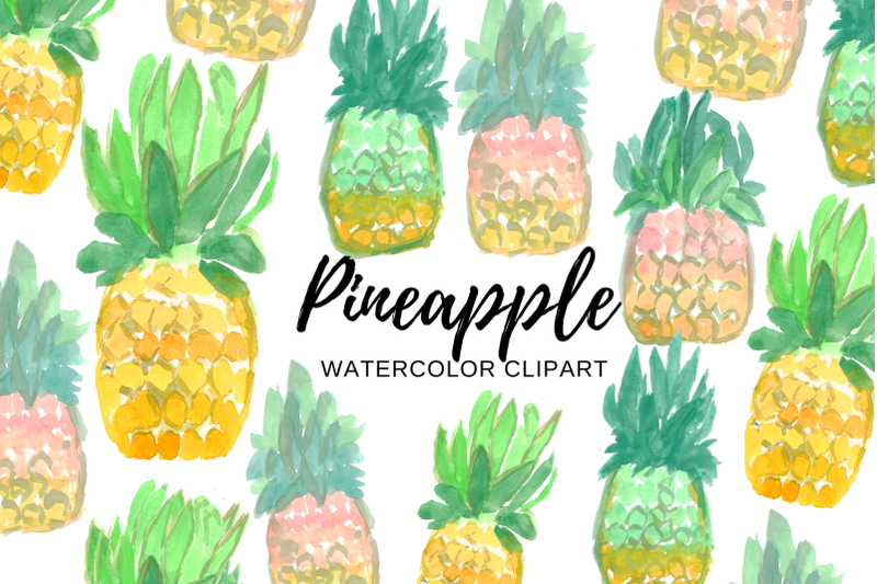 Watercolor Pineapple clipart By Writelovely | TheHungryJPEG