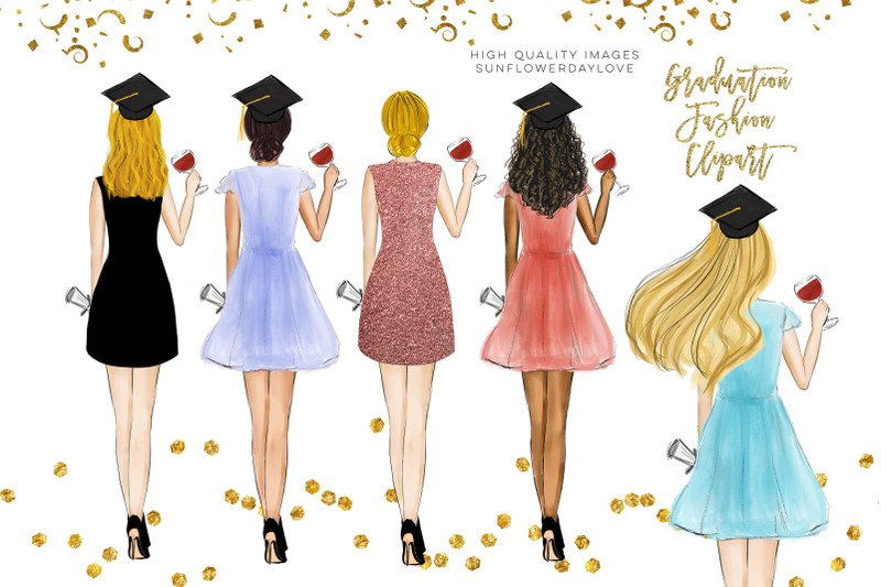 College Senior Graduation Girl Fashion clipart By Sunflower Day Love ...