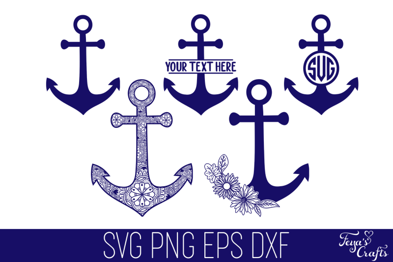 Download Mandala Anchor SVG, Anchor Monogram SVG, Floral Anchor Svg, Nautical By Anastasia Feya Fonts ...