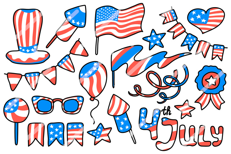 4th July Usa Independence Day Vector Clipart By Rabbit And Pencil Thehungryjpeg Com