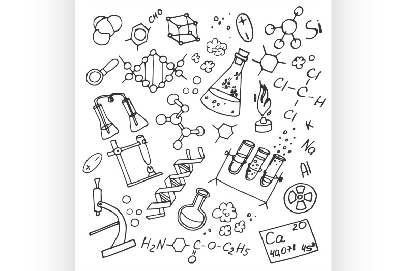 Doodle vektor chemistry By Netkoff | TheHungryJPEG