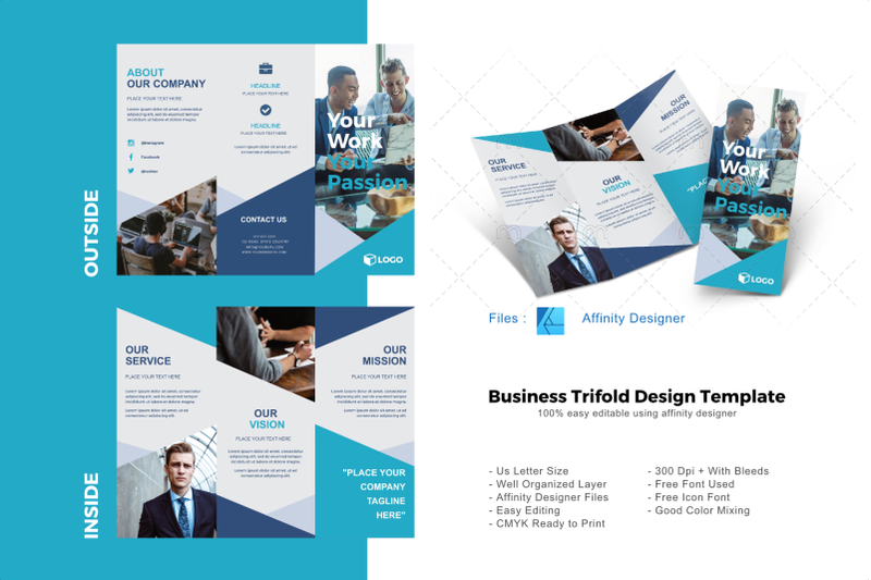 Business trifold brochure template By rivatxfz | TheHungryJPEG