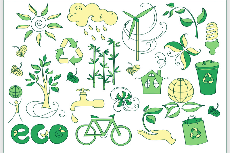 Doodle vector ecology By Netkoff | TheHungryJPEG