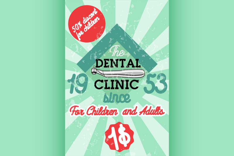 Color vintage dental poster By Netkoff | TheHungryJPEG