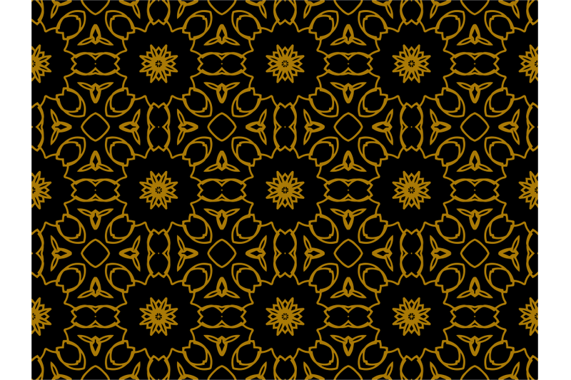 Pattern Gold Motive Sun Flower By Silkymilky | TheHungryJPEG