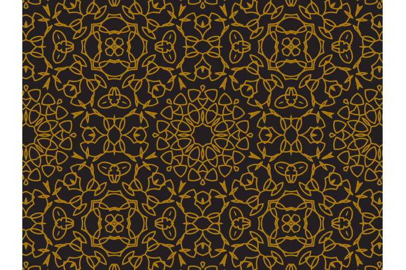 Pattern Gold Form Flower By Silkymilky | TheHungryJPEG