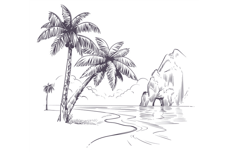 tropical palm trees landscape