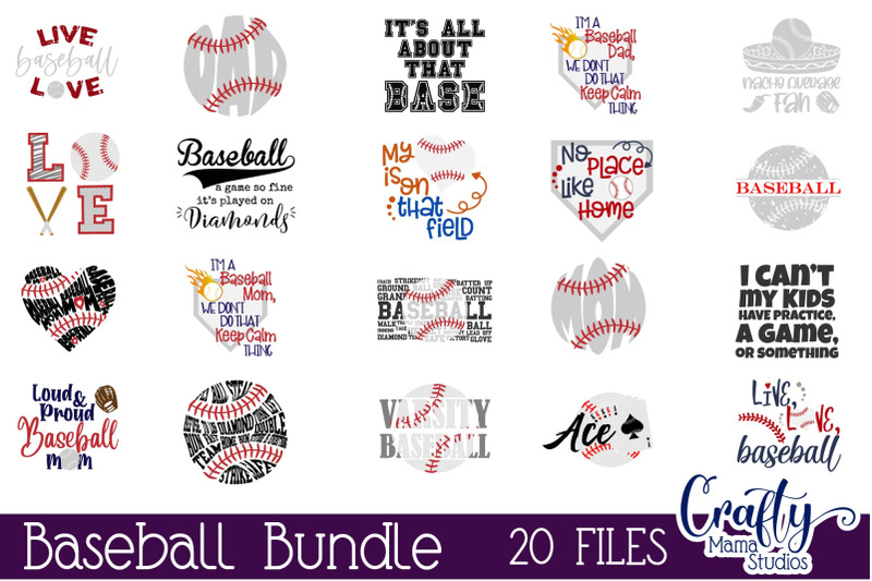 Baseball Svg Bundle, Baseball Shirt Cut File By Crafty Mama Studios 