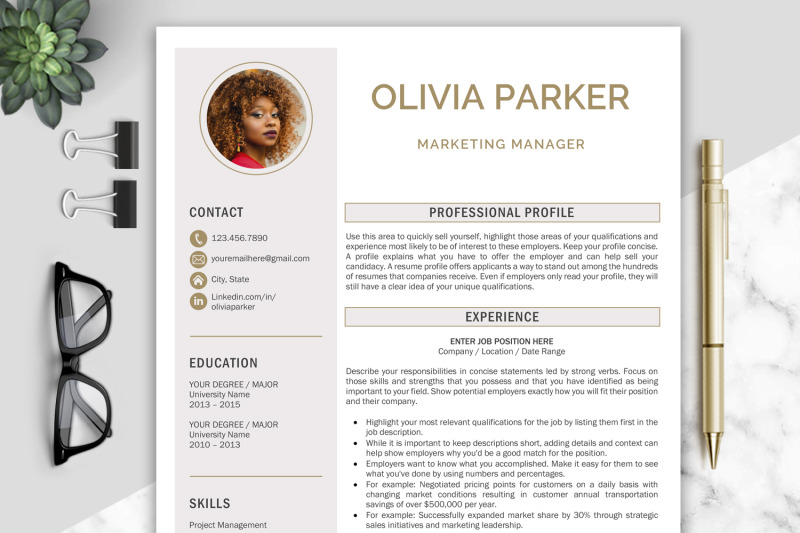 Resume Template / CV Template By ProGraphicDesign | TheHungryJPEG