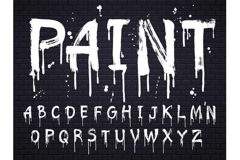 Paint Dripping Paint Font For Latin Alphabet Isolated On Dark Backgrou By Tartila Thehungryjpeg Com
