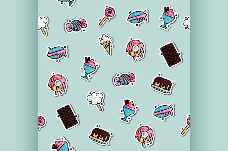 Confectionary concept icons pattern By Netkoff | TheHungryJPEG