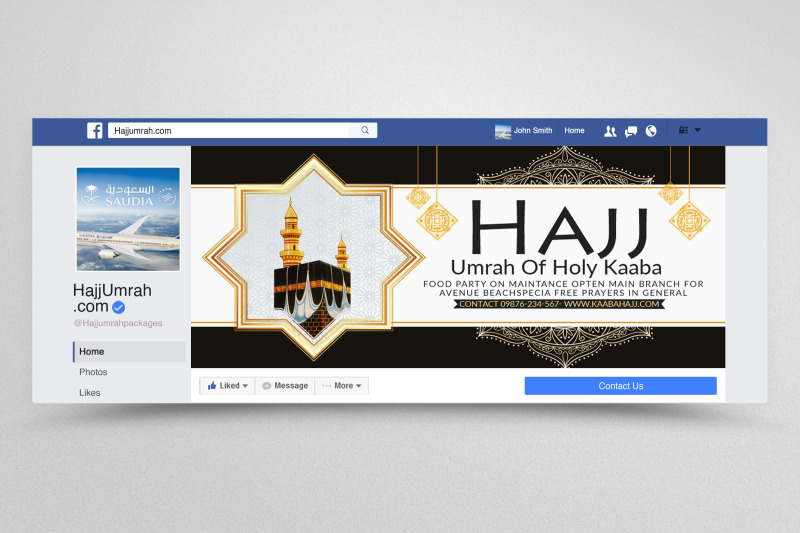 Hajj Umrah Facebook Banner By Designhub | TheHungryJPEG