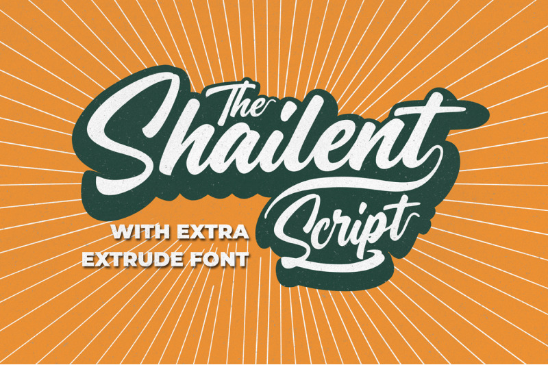 The Shailent Script With Extrude Font By Samrenal Thehungryjpeg Com