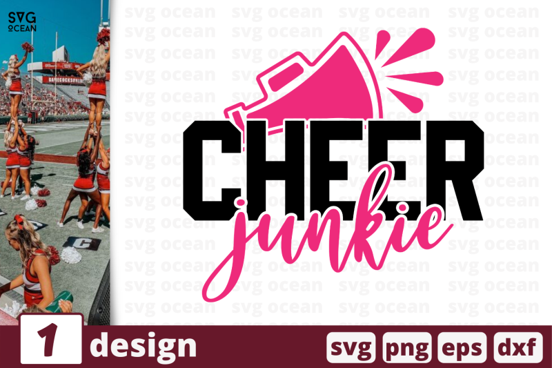 1 CHEER JUNKIE, cheer quote cricut svg By SvgOcean | TheHungryJPEG