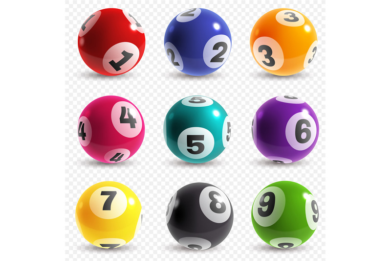 Lottery balls. Lotto game balls with numbers, bingo lucky instant jack ...