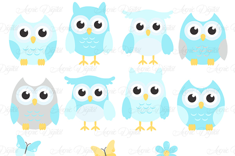 Blue Owl Clipart By AvenieDigital | TheHungryJPEG