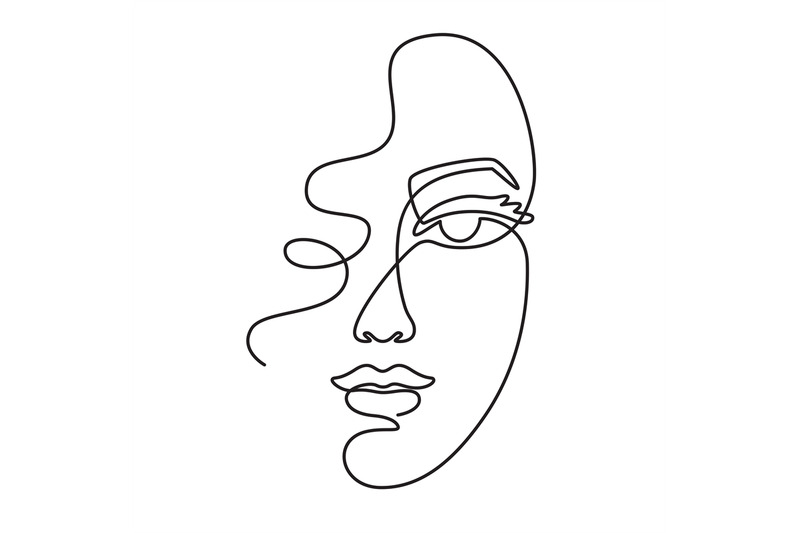 Illustration line drawing of a woman face figure poster | N01 – LAFRIQUE  STUDIOS