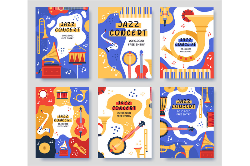Music Festival Posters Musical Party Or Event Music Instruments Abstr By Winwin Artlab Thehungryjpeg Com
