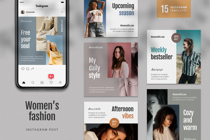 Women Fashion Instagram Post Template By StringLabs | TheHungryJPEG