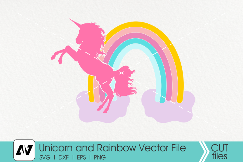 Unicorn Svg, Rainbow Svg, Unicorn Clip Art By Pinoyart | TheHungryJPEG.com