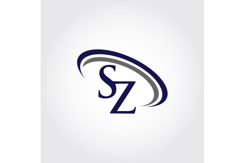 Sz letter design with brush stroke and modern 3d Vector Image