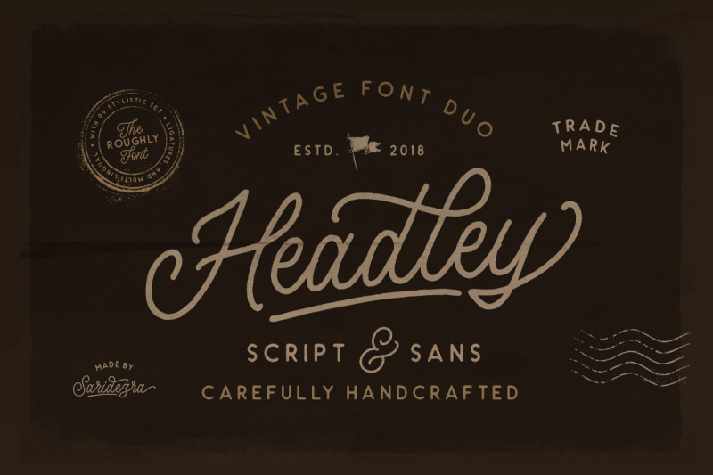 Headley Vintage Font Duo 30 Off By Saridezra Thehungryjpeg Com