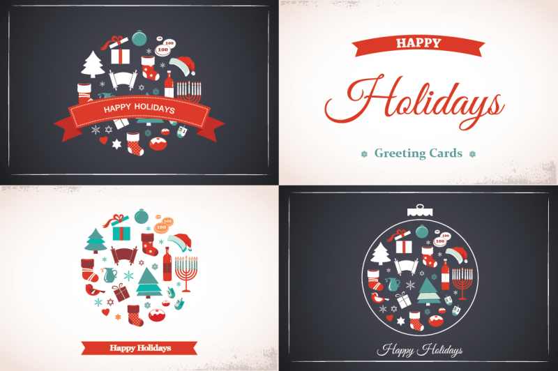 Happy Holidays Greeting Cards By jennylipets | TheHungryJPEG