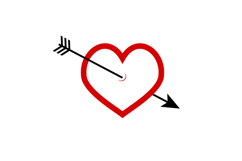 Arrow in heart icon By 09910190 | TheHungryJPEG