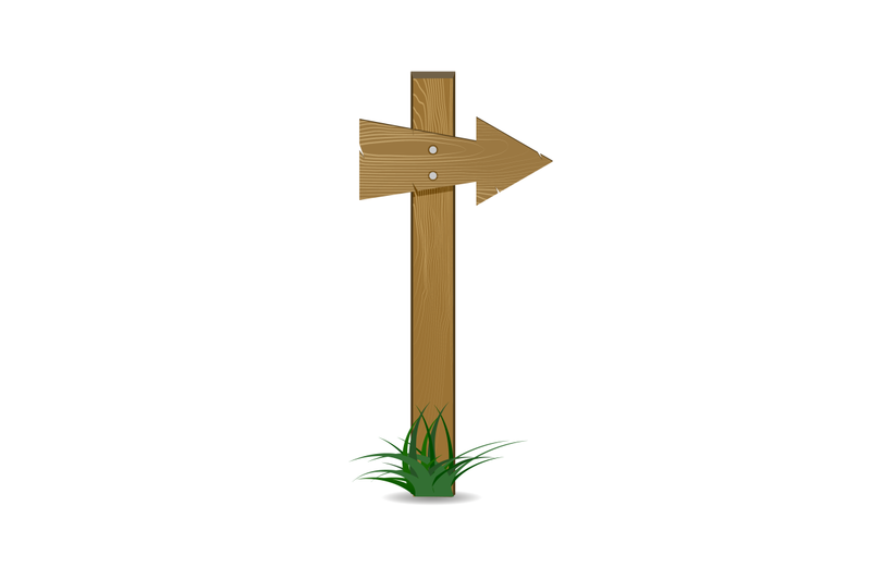 Wooden arrow cartoon sign vector By 09910190 | TheHungryJPEG