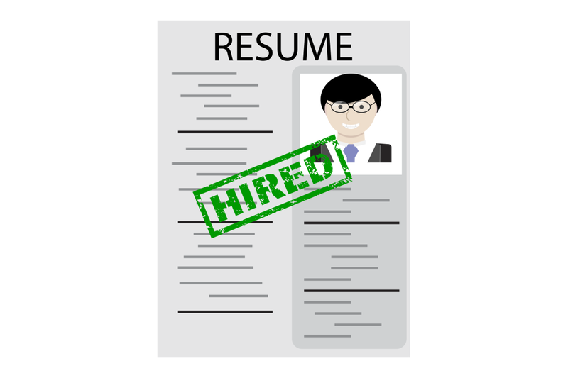 Resume with stamp hired By 09910190 | TheHungryJPEG