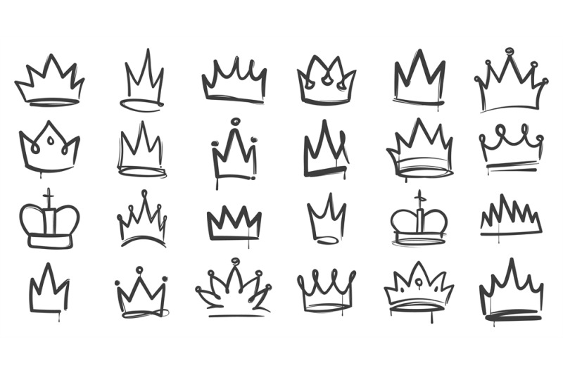 Sketch crown. Hand drawn king queen tiara.... - Stock Illustration  [64916837] - PIXTA