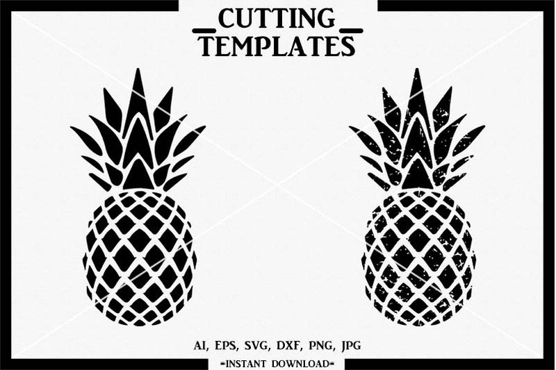 Download Pineapple Distressed Pineapple Svg Cricut Cameo Cut File By Design Time Thehungryjpeg Com SVG, PNG, EPS, DXF File