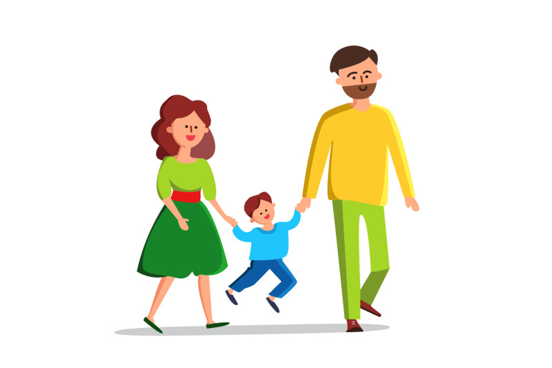 Happy Family Father, Mother And Little Boy Vector By sevector ...