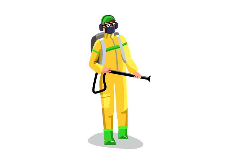 Agricultural Worker Spraying Pesticide Cartoon Vector Illustration By ...