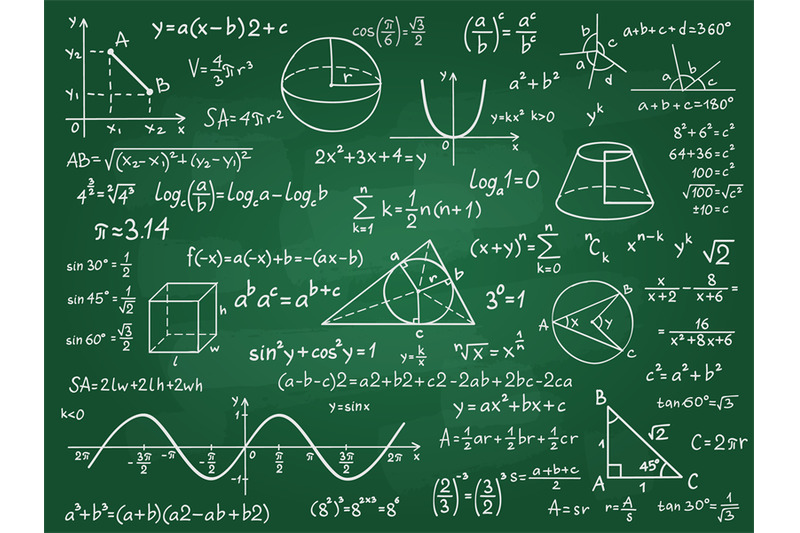 Math Theory Mathematics Calculus On Class Chalkboard Algebra And Geo By Tartila Thehungryjpeg Com