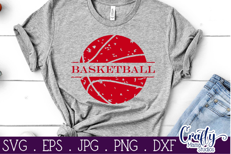 Basketball SVG - Distressed Basketball Svg - Split Basketball Svg By ...