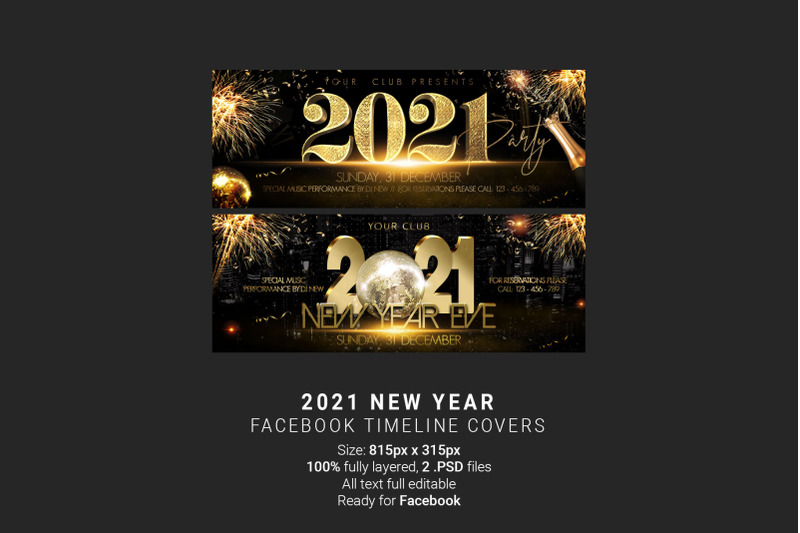 New Year Facebook Timeline Covers By Artolus Thehungryjpeg Com