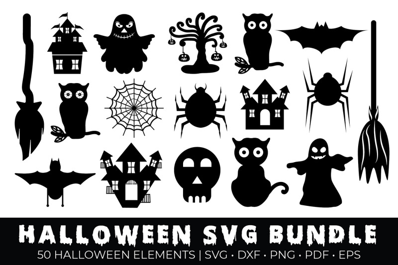Halloween Svg Bundle Halloween Design Elements Svg Dxf Png By Craftlabsvg Thehungryjpeg Com