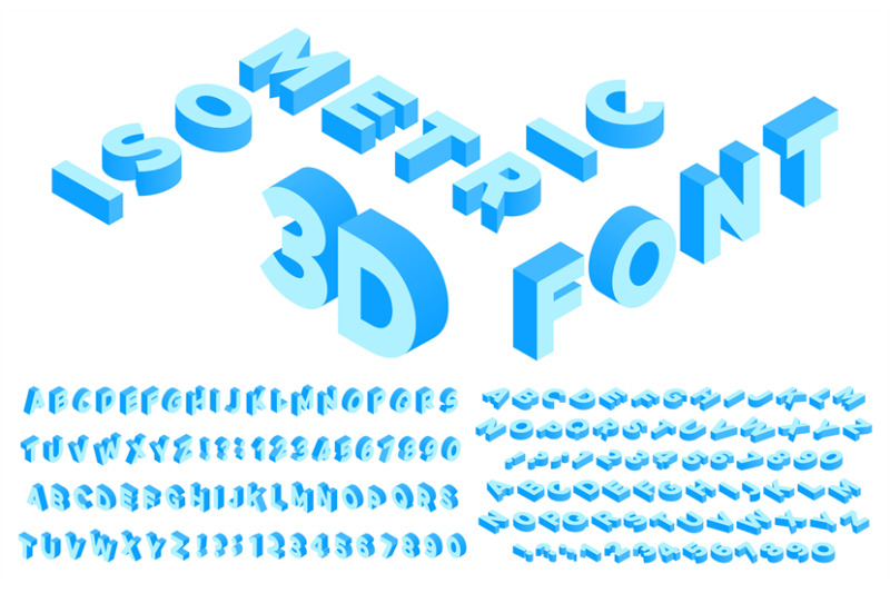 Isometric 3d Font Perspective Alphabet Lettering Numbers And Punctua By Tartila Thehungryjpeg Com