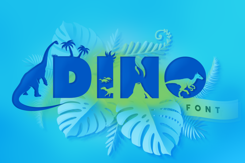 Dino Font Cute Dinosaur Typeface By Anastasia Feya Fonts Svg Cut Files Thehungryjpeg Com