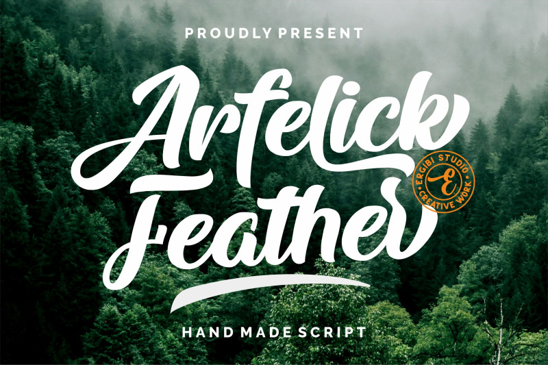 Arfelick Feather Handmade Script By Ergibi Studio Thehungryjpeg Com