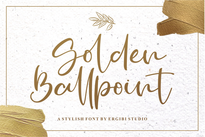 Golden Ballpoint A Stylish Font By Ergibi Studio Thehungryjpeg Com