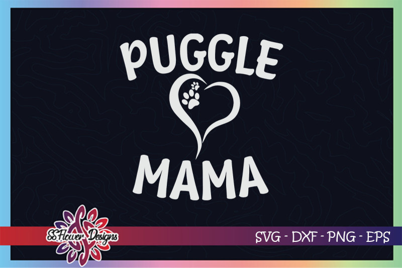 Download Puggle mama svg, dog mom svg, dog paw svg, heart paw svg, dogperson By ssflowerstore ...