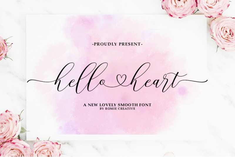 Hello Heart By Romie Creative Thehungryjpeg Com