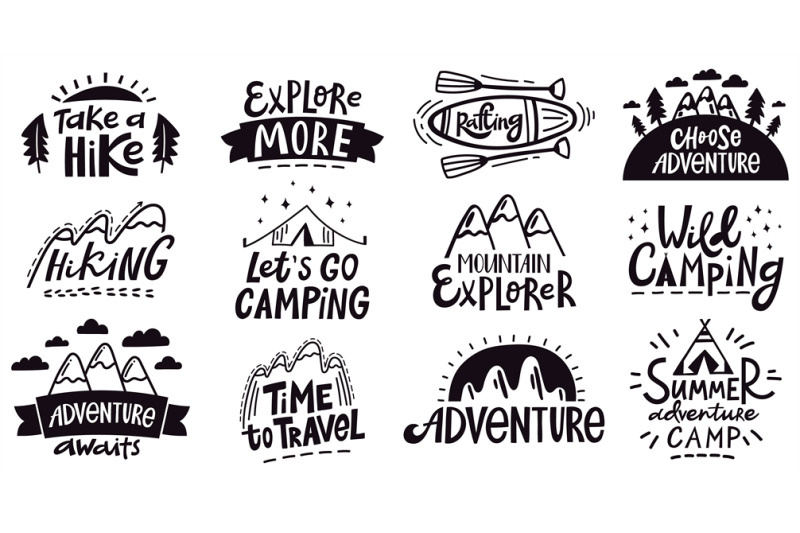 Adventure Quote Lettering Outdoor Camping Mountains Emblem Vintage H By Winwin Artlab Thehungryjpeg Com
