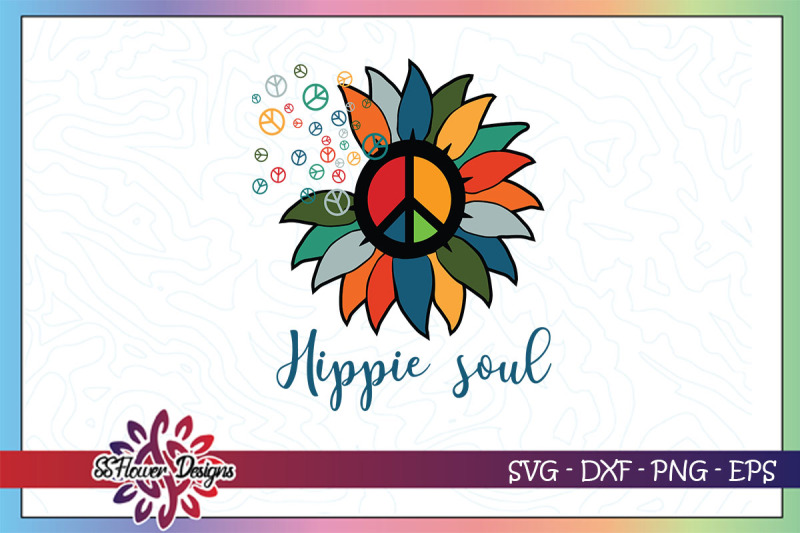 Hippe soul svg, sunflower svg, peace svg, sunflower peace svg By ...